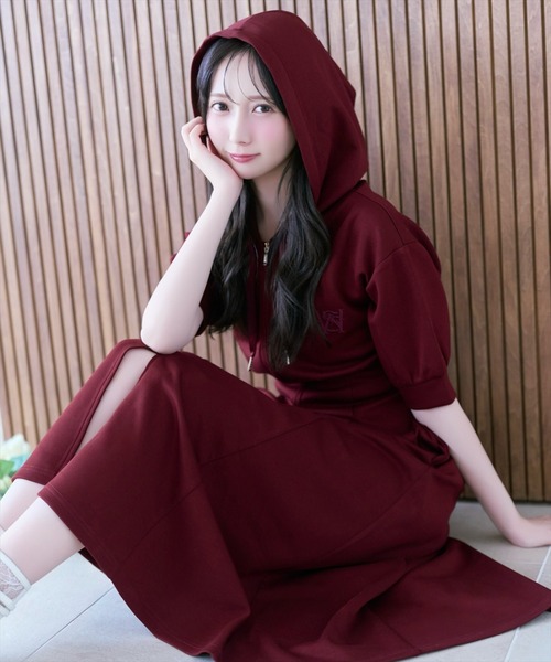 WILLSELECTION(ウィルセレクション)の「フロントスリットパーカーワンピース(ワンピース・レディース・サックスブルー/モカ/ブラック/ピンク/グレー/ブルー/ボルドー/ピンクベージュ・FREE)」の16枚目の写真