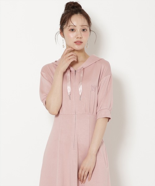 WILLSELECTION(ウィルセレクション)の「フロントスリットパーカーワンピース(ワンピース・レディース・サックスブルー/モカ/ブラック/ピンク/グレー/ブルー/ボルドー/ピンクベージュ・FREE)」の11枚目の写真