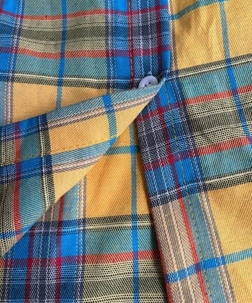CANVAS+(キャンバスプラス)の「【CANVAS+】チェック半袖ルーズシャツ(シャツ/ブラウス・レディース・イエロー・M)」の15枚目の写真