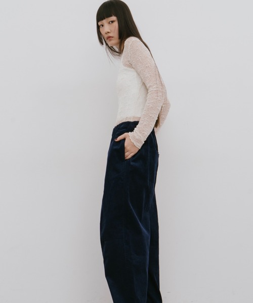 HANNE(アン)の「クルーネックレーストップス(Tシャツ/カットソー・レディース・ホワイト/アイボリー・FREE)」の7枚目の写真