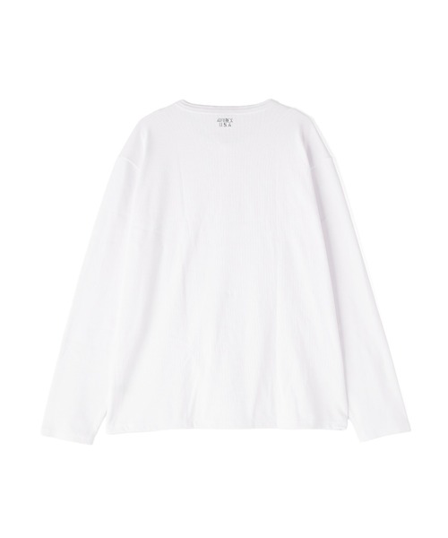 AVIREX(アヴィレックス)の「《DAILY/デイリー》BIG SIZE RIB L/S HENLEY NECK T-SHIRT / デイリー ビックサイズ リブ ヘンリーネック 長袖Tシャツ / AVIREX / アヴィレックス(Tシャツ/カットソー・メンズ・グレー/ホワイト/ブラック/ロイヤルブルー/チャコール・XXXX-LARGE/XX-LARGE/XXXXX-LARGE/XXX-LARGE)」の9枚目の写真