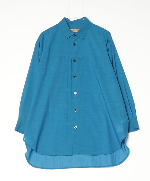 ROBES&CONFECTIONS（ローブスコンフェクションズ）の「Robes&Confections/ローブス&コンフェクションズ/ウールシャンブレーボイルシャツ（Tシャツ/カットソー・レディース・ブルー/チャコールグレー/ホワイト系2/ブラック・3）」の4枚目の写真