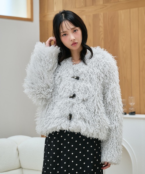 apres jour mignon(アプレジュールミニョン)の「トグルファーブルゾン(ムートンコート・レディース・オフホワイト/その他/ブルー系その他/ブラウン系その他・LARGE/フリー)」の21枚目の写真