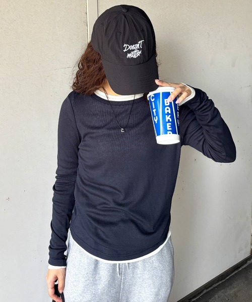 ISOOK（アイスー）の「【ISOOK / アイスー】シアーフライスプルオーバー / シアートップス シアーカットソー シアーインナー ロンT 長袖 ボートネック レイヤード フライス ZOZOTOWN限定（Tシャツ/カットソー・レディース・ネイビー/ホワイト/ライトブルー/レッド・FREE）」の12枚目の写真