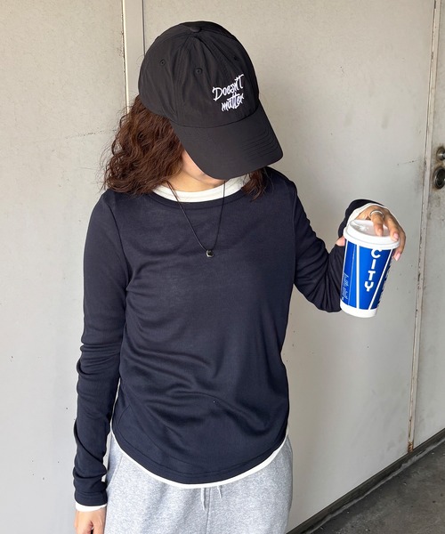 ISOOK（アイスー）の「【ISOOK / アイスー】シアーフライスプルオーバー / シアートップス シアーカットソー シアーインナー ロンT 長袖 ボートネック レイヤード フライス ZOZOTOWN限定（Tシャツ/カットソー・レディース・ネイビー/ホワイト/ライトブルー/レッド・FREE）」の13枚目の写真
