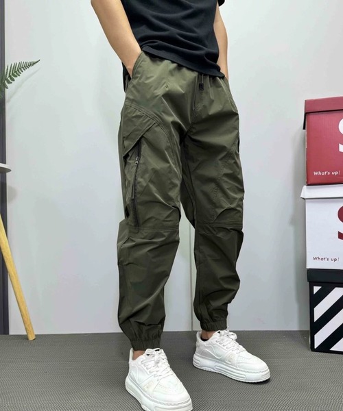 ampm(エーエムピーエム)の「ミリタリージョガーカーゴパンツ(カーゴパンツ・メンズ・ブラック/カーキ・M/L/XL)」の1枚目の写真