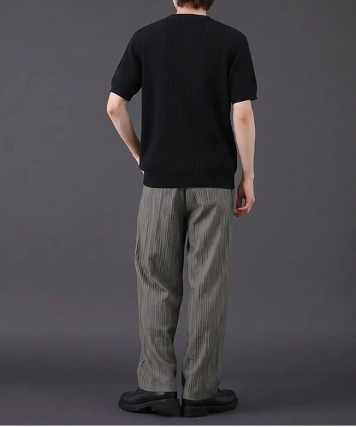 revertical(リバーティカル)の「ヘンリーネック 半袖リブニットTシャツ(ポロシャツ・メンズ・ブラック/グレー/ホワイト・MEDIUM/LARGE)」の8枚目の写真