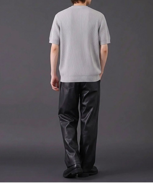 revertical(リバーティカル)の「ヘンリーネック 半袖リブニットTシャツ(ポロシャツ・メンズ・ブラック/グレー/ホワイト・MEDIUM/LARGE)」の13枚目の写真