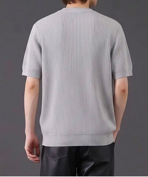 revertical(リバーティカル)の「ヘンリーネック 半袖リブニットTシャツ(ポロシャツ・メンズ・ブラック/グレー/ホワイト・MEDIUM/LARGE)」の10枚目の写真
