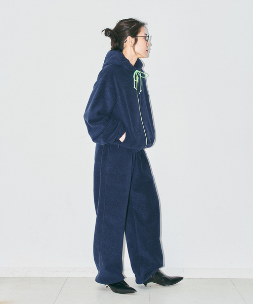 CITYSHOP(シティーショップ)の「FLEECE ZIP HOODIE:フリースパーカー(パーカー・レディース・ネイビー/グレー・FREE)」の10枚目の写真