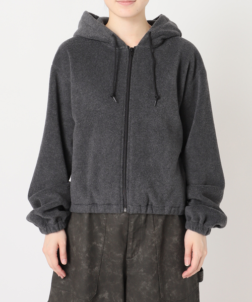 CITYSHOP(シティーショップ)の「FLEECE ZIP HOODIE:フリースパーカー(パーカー・レディース・ネイビー/グレー・FREE)」の14枚目の写真