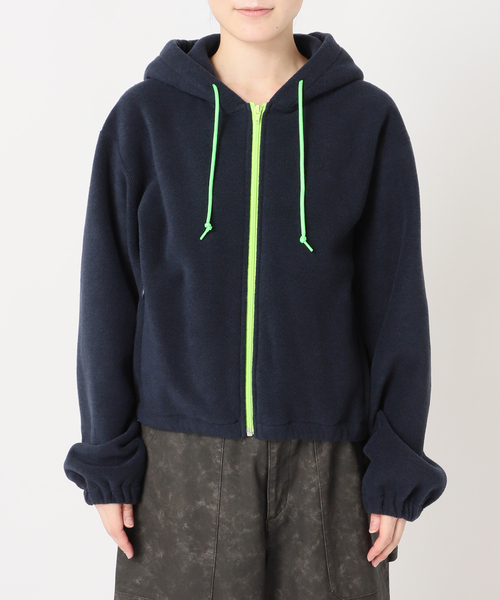 CITYSHOP(シティーショップ)の「FLEECE ZIP HOODIE:フリースパーカー(パーカー・レディース・ネイビー/グレー・FREE)」の3枚目の写真