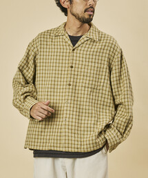 AUSTRALIAN COTTON オープンカラー チェックシャツ ロングスリーブ/オーストラリアン コットン