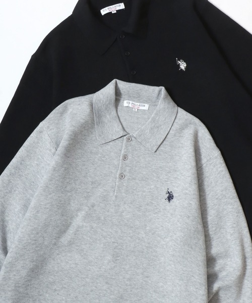 U.S. POLO ASSN.(ユーエスポロアッスン)の「U.S. POLO ASSN./ユーエスポロアッスン ミドルゲージニット ロゴ ワンポイント刺繍 ポロ セーター/レディース メンズ(ニット/セーター・メンズ・ネイビー/ブラック/モカ/グレー/アイボリー・M/L/LL)」の3枚目の写真