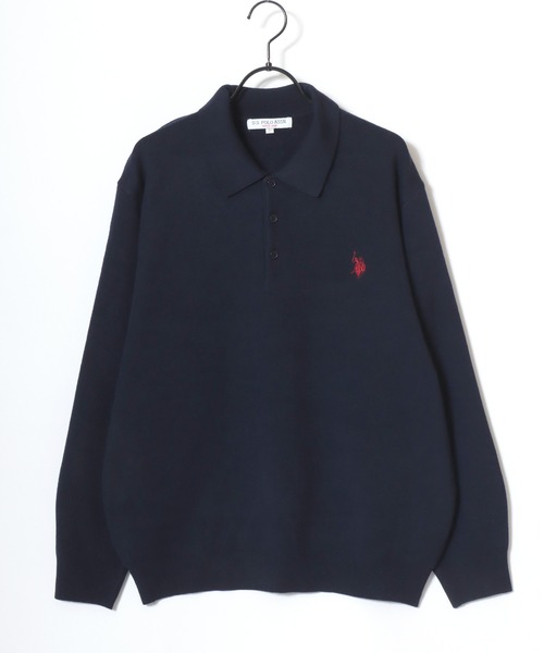 U.S. POLO ASSN.(ユーエスポロアッスン)の「U.S. POLO ASSN./ユーエスポロアッスン ミドルゲージニット ロゴ ワンポイント刺繍 ポロ セーター/レディース メンズ(ニット/セーター・メンズ・ネイビー/ブラック/モカ/グレー/アイボリー・M/L/LL)」の15枚目の写真