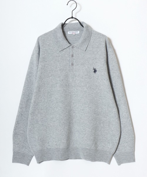 U.S. POLO ASSN.(ユーエスポロアッスン)の「U.S. POLO ASSN./ユーエスポロアッスン ミドルゲージニット ロゴ ワンポイント刺繍 ポロ セーター/レディース メンズ(ニット/セーター・メンズ・ネイビー/ブラック/モカ/グレー/アイボリー・M/L/LL)」の13枚目の写真