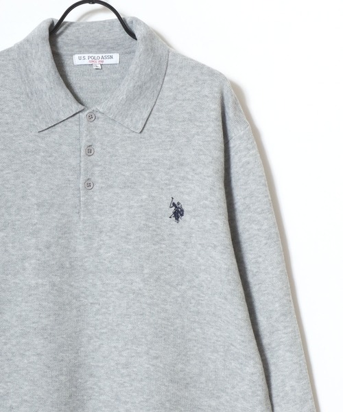 U.S. POLO ASSN.(ユーエスポロアッスン)の「U.S. POLO ASSN./ユーエスポロアッスン ミドルゲージニット ロゴ ワンポイント刺繍 ポロ セーター/レディース メンズ(ニット/セーター・メンズ・ネイビー/ブラック/モカ/グレー/アイボリー・M/L/LL)」の8枚目の写真