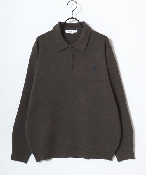 U.S. POLO ASSN.(ユーエスポロアッスン)の「U.S. POLO ASSN./ユーエスポロアッスン ミドルゲージニット ロゴ ワンポイント刺繍 ポロ セーター/レディース メンズ(ニット/セーター・メンズ・ネイビー/ブラック/モカ/グレー/アイボリー・M/L/LL)」の14枚目の写真