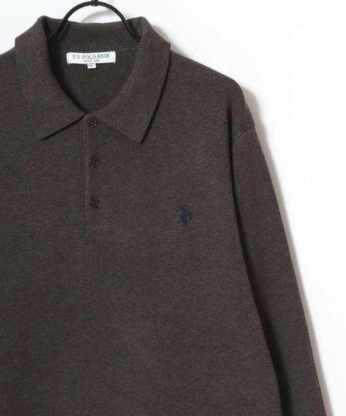 U.S. POLO ASSN.(ユーエスポロアッスン)の「U.S. POLO ASSN./ユーエスポロアッスン ミドルゲージニット ロゴ ワンポイント刺繍 ポロ セーター/レディース メンズ(ニット/セーター・メンズ・ネイビー/ブラック/モカ/グレー/アイボリー・M/L/LL)」の9枚目の写真