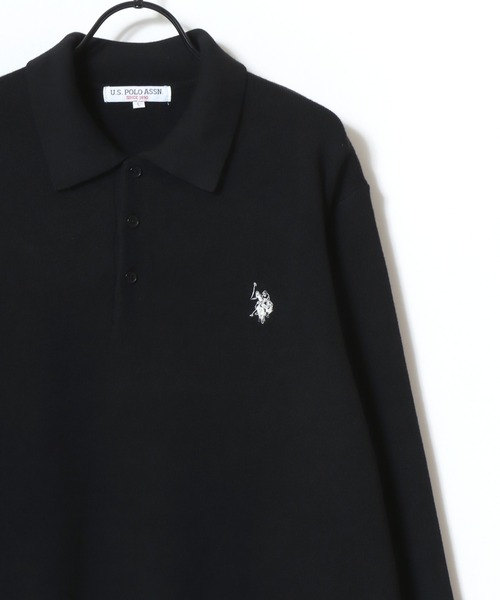 U.S. POLO ASSN.(ユーエスポロアッスン)の「U.S. POLO ASSN./ユーエスポロアッスン ミドルゲージニット ロゴ ワンポイント刺繍 ポロ セーター/レディース メンズ(ニット/セーター・メンズ・ネイビー/ブラック/モカ/グレー/アイボリー・M/L/LL)」の7枚目の写真