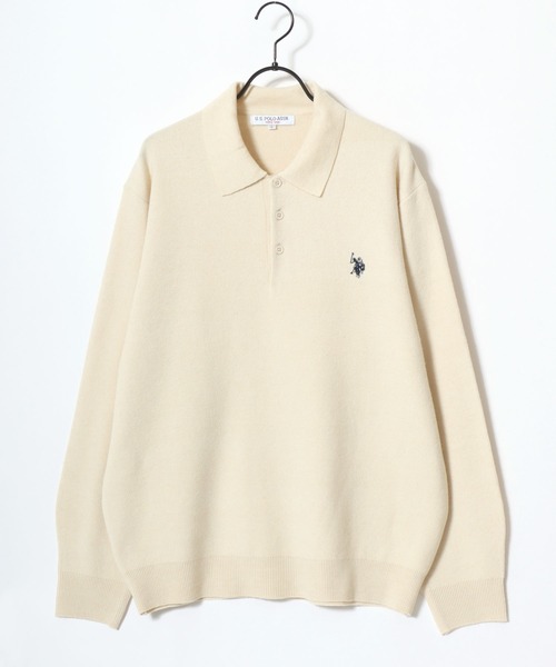 U.S. POLO ASSN.(ユーエスポロアッスン)の「U.S. POLO ASSN./ユーエスポロアッスン ミドルゲージニット ロゴ ワンポイント刺繍 ポロ セーター/レディース メンズ(ニット/セーター・メンズ・ネイビー/ブラック/モカ/グレー/アイボリー・M/L/LL)」の11枚目の写真