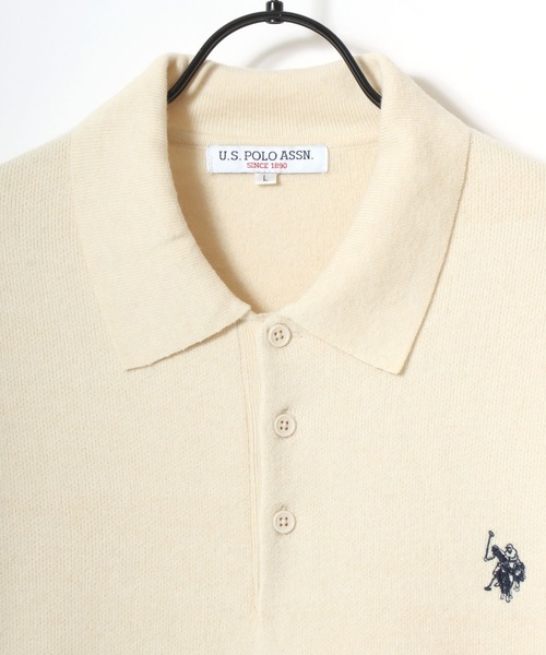 U.S. POLO ASSN.(ユーエスポロアッスン)の「U.S. POLO ASSN./ユーエスポロアッスン ミドルゲージニット ロゴ ワンポイント刺繍 ポロ セーター/レディース メンズ(ニット/セーター・メンズ・ネイビー/ブラック/モカ/グレー/アイボリー・M/L/LL)」の17枚目の写真