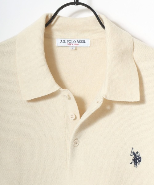 U.S. POLO ASSN.(ユーエスポロアッスン)の「U.S. POLO ASSN./ユーエスポロアッスン ミドルゲージニット ロゴ ワンポイント刺繍 ポロ セーター/レディース メンズ(ニット/セーター・メンズ・ネイビー/ブラック/モカ/グレー/アイボリー・M/L/LL)」の18枚目の写真