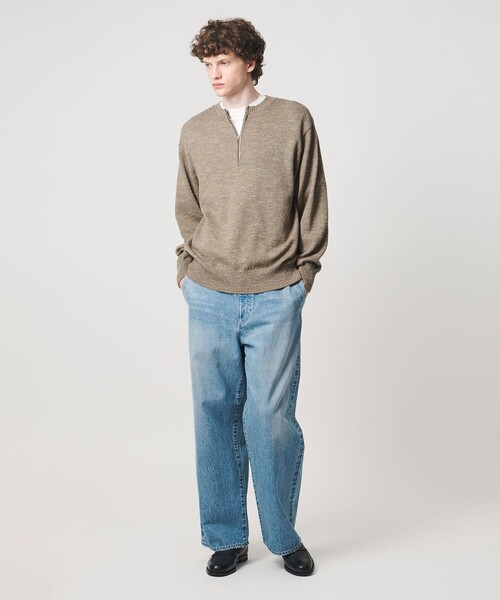 LOEFF(ロエフ)の「<LOEFF>ウール ヘンプ ジップ プルオーバー MENS(ニット/セーター・メンズ・ブラック/ベージュ・1/2)」の18枚目の写真