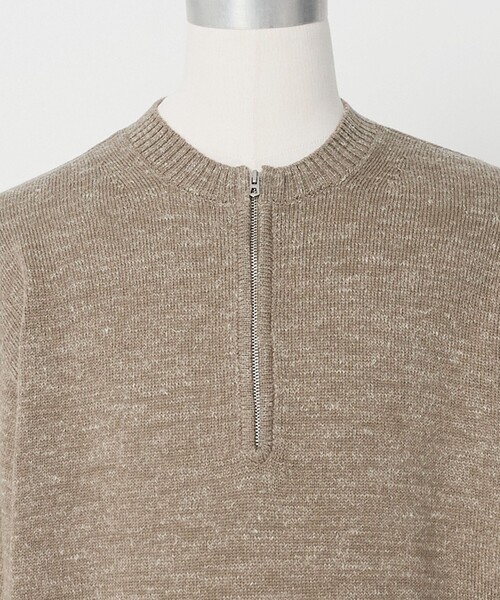 LOEFF(ロエフ)の「<LOEFF>ウール ヘンプ ジップ プルオーバー MENS(ニット/セーター・メンズ・ブラック/ベージュ・1/2)」の5枚目の写真