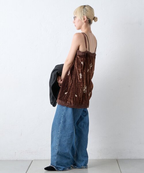 CIAOPANIC TYPY(チャオパニックティピー)の「Aguniベロアビジュー刺繍レースランジェリーチュニック(チュニック・レディース・ブラウン/ブラック・ONE SIZE)」の16枚目の写真