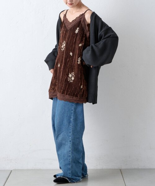CIAOPANIC TYPY(チャオパニックティピー)の「Aguniベロアビジュー刺繍レースランジェリーチュニック(チュニック・レディース・ブラウン/ブラック・ONE SIZE)」の17枚目の写真