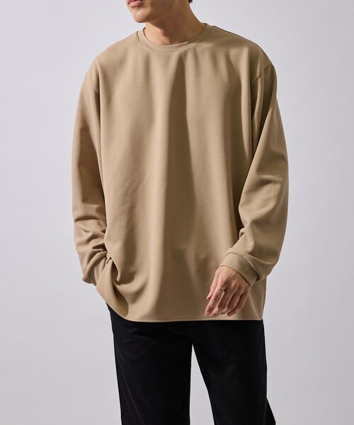 le cercle ADAM ET ROPE'（ルセルクルアダムエロペ）の「ポンチドロップショルダーTOP（Tシャツ/カットソー・メンズ・オレンジ/ブラック/ベージュ・L/M/LL）」の4枚目の写真