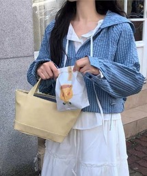 フード付きチェック柄シャツ