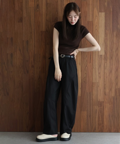 J by blue（ジェイバイブルー）の「カーブイージーパンツ（その他パンツ・レディース・ブラック/ベージュ/ネイビー・MEDIUM）」の7枚目の写真