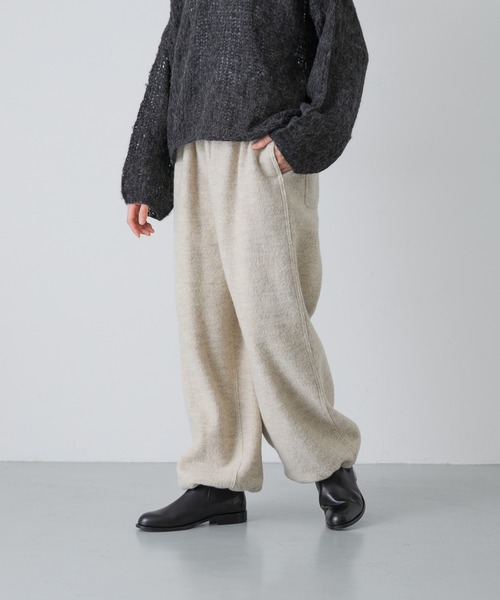 かぐれ(カグレ)の「ボイルドウールパンツ(その他パンツ・レディース・アイボリー/ブラック・FREE)」の4枚目の写真