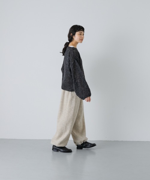 かぐれ(カグレ)の「ボイルドウールパンツ(その他パンツ・レディース・アイボリー/ブラック・FREE)」の7枚目の写真