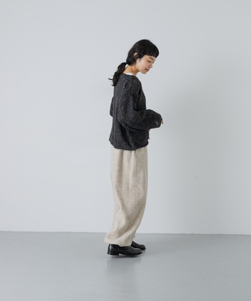 かぐれ(カグレ)の「ボイルドウールパンツ(その他パンツ・レディース・アイボリー/ブラック・FREE)」の8枚目の写真