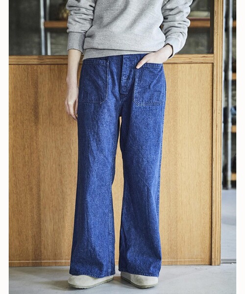 orSlow（オアスロウ）の「orSlow | U.S NAVY WOMEN’S DENIM FLARE PANTS WOMEN（デニムパンツ・レディース・ブルー系その他・2/1）」の2枚目の写真