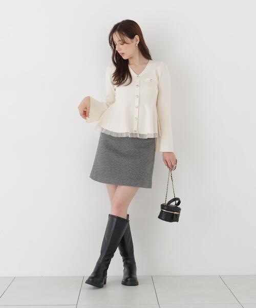 PROPORTION BODY DRESSING(プロポーションボディドレッシング)の「台形ミニスカート / 1216220101(スカート・レディース・ダークグレー/ブラック系その他/ホワイト系その他・SMALL/MEDIUM)」の12枚目の写真