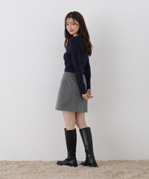 PROPORTION BODY DRESSING(プロポーションボディドレッシング)の「台形ミニスカート / 1216220101(スカート・レディース・ダークグレー/ブラック系その他/ホワイト系その他・SMALL/MEDIUM)」の13枚目の写真