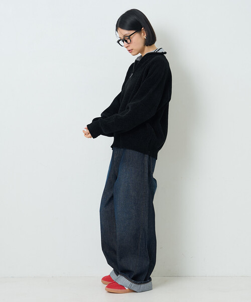 FREAK'S STORE（フリークスストア）の「ハーフジップモールニット（ニット/セーター・レディース・ブラック/ワイン/ナチュラル・ﾌﾘ-）」の6枚目の写真