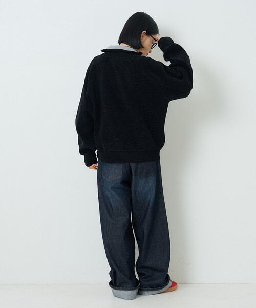 FREAK'S STORE（フリークスストア）の「ハーフジップモールニット（ニット/セーター・レディース・ブラック/ワイン/ナチュラル・ﾌﾘ-）」の7枚目の写真