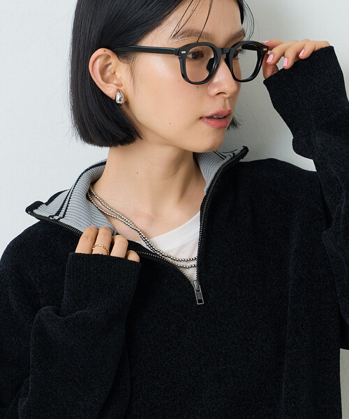 FREAK'S STORE（フリークスストア）の「ハーフジップモールニット（ニット/セーター・レディース・ブラック/ワイン/ナチュラル・ﾌﾘ-）」の10枚目の写真
