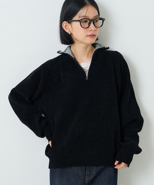 FREAK'S STORE（フリークスストア）の「ハーフジップモールニット（ニット/セーター・レディース・ブラック/ワイン/ナチュラル・ﾌﾘ-）」の12枚目の写真