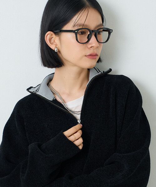 FREAK'S STORE（フリークスストア）の「ハーフジップモールニット（ニット/セーター・レディース・ブラック/ワイン/ナチュラル・ﾌﾘ-）」の15枚目の写真