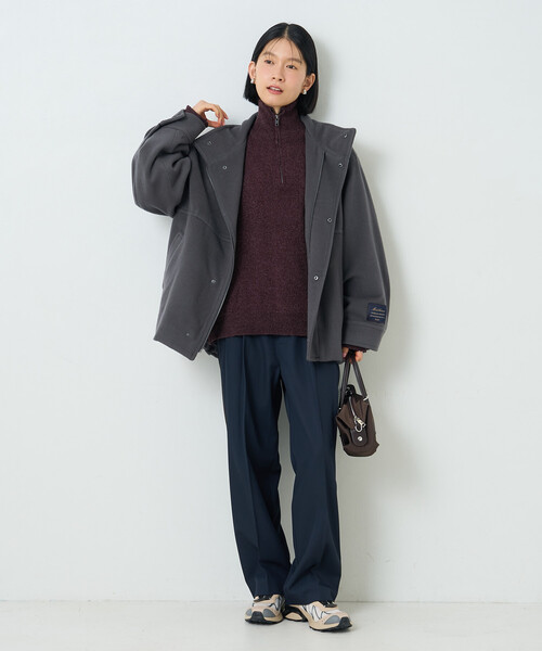FREAK'S STORE（フリークスストア）の「ハーフジップモールニット（ニット/セーター・レディース・ブラック/ワイン/ナチュラル・ﾌﾘ-）」の17枚目の写真