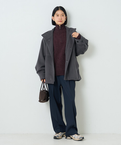 FREAK'S STORE（フリークスストア）の「ハーフジップモールニット（ニット/セーター・レディース・ブラック/ワイン/ナチュラル・ﾌﾘ-）」の19枚目の写真