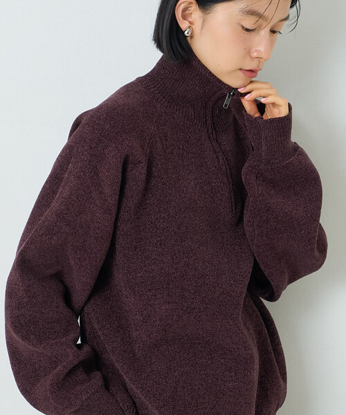 FREAK'S STORE（フリークスストア）の「ハーフジップモールニット（ニット/セーター・レディース・ブラック/ワイン/ナチュラル・ﾌﾘ-）」の20枚目の写真