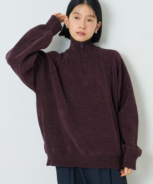 FREAK'S STORE（フリークスストア）の「ハーフジップモールニット（ニット/セーター・レディース・ブラック/ワイン/ナチュラル・ﾌﾘ-）」の21枚目の写真