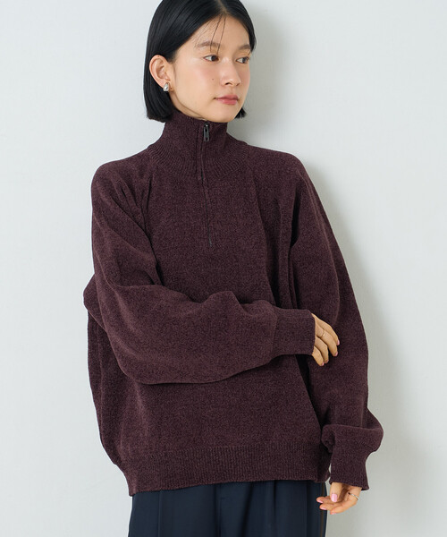 FREAK'S STORE（フリークスストア）の「ハーフジップモールニット（ニット/セーター・レディース・ブラック/ワイン/ナチュラル・ﾌﾘ-）」の22枚目の写真